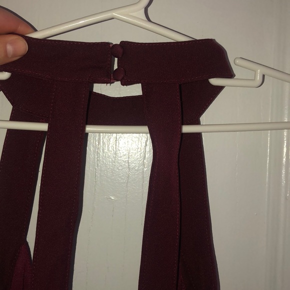 Tobi Deep V wine red mini dress - Picture 5 of 5